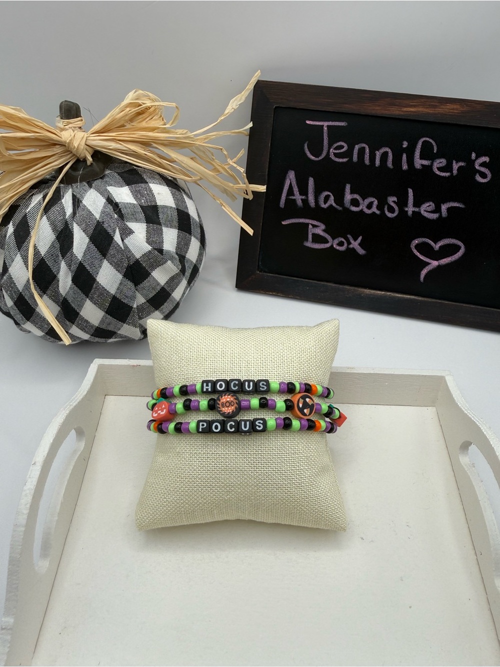 Hocus Pocus Halloween Glass Seed Bead Bracelet Stack — 3-Piece Set
